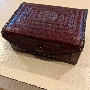 Leather Embossed Type Box with a Snap